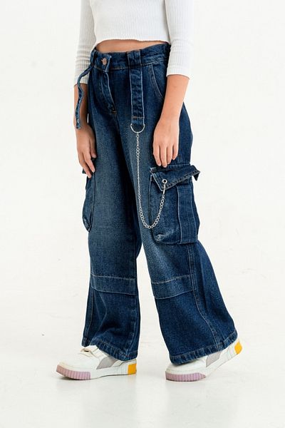 GİYİCEM TEKSTİL Girl's Chain Jeans 2175