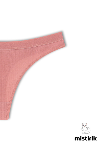 MİSTİRİK Paulo Model Fitilli Tanga Slip Iz Belli Etmez Külot Pastel Pembe Renk