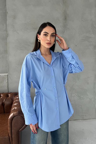Seda Yalçın Atelier Cămașă de bază cu detaliu cu nasturi cu design albastru