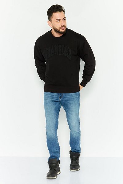 WRANGLER Men Crew Neck Embroidered Sweatshirts, Black