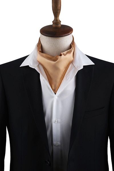 Kravatkolik Beige Plain Ascot Scarf K570