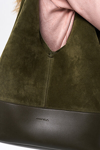 MORCA Γνήσια Suede Casual Τσάντα ώμου Χακί