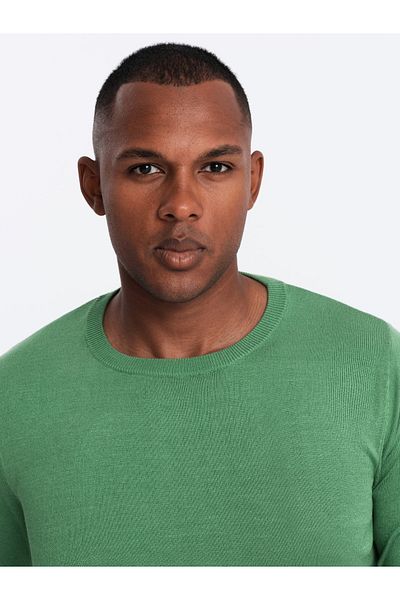 OMBRE Klassischer Herren Pullover mit Rundhalsausschnitt - grün V13 OM-SWBS-0106 XXL