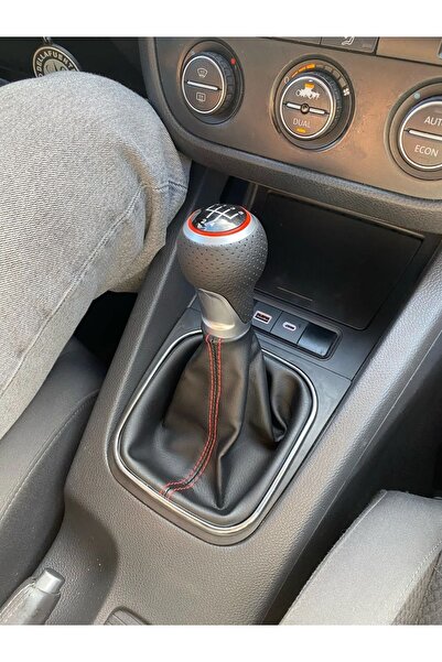 YıldızTuning Vw Skoda Octavia A5 Red Stitched 5-Forward Manual Sports Gear Shift Knob