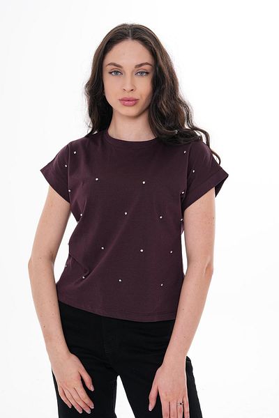 ŞİMAL Tricou de damă cu detaliu de piatră în față 250062   -