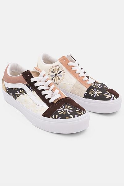 Vans Kids Boy Old Skool Patc Lace Up Casual Shoes, Beige
