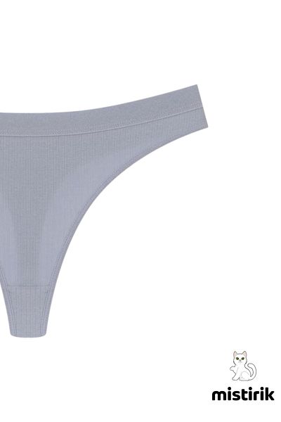 MİSTİRİK Paulo Model Ribbed Thong Slip Trace Does Not Believe Chiloți Violet Culoare