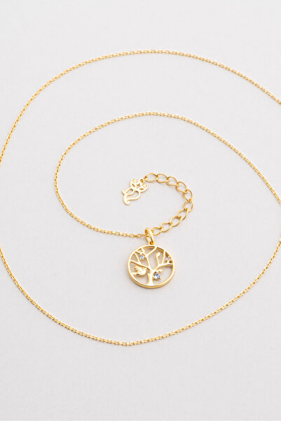 So CHIC... Sevda Kuşu 18 Ayar Sarı Altın Kaplama 45 Cm Gümüş Kolye