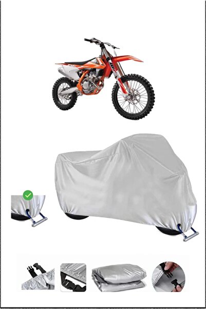 Breen قفل KTM 250SXF متوافق مع غطاء دراجة نارية متين مقاوم للماء - رمادي