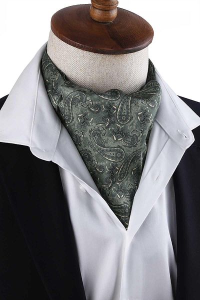 Kravatkolik Green Shawl Pattern Men's Scarf K596