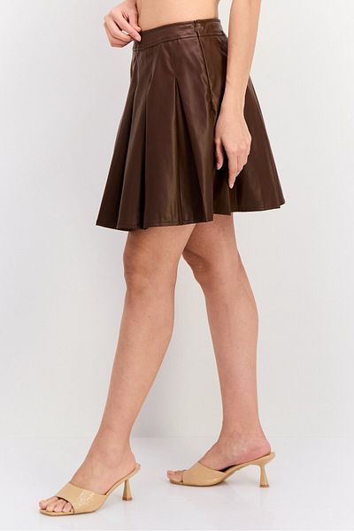 Threadbare Women Plain Mini Skirt, Brown