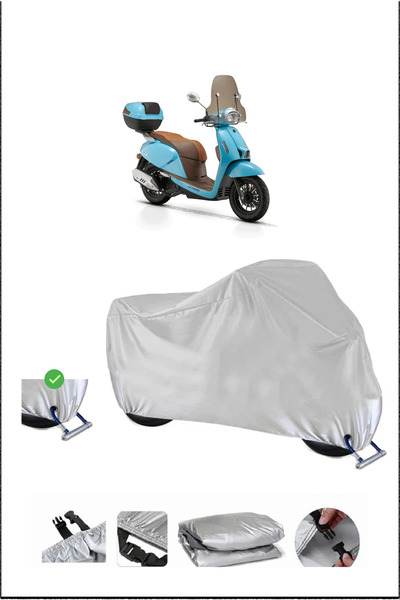 Breen Rks LTR125 KİLİT UYUMLU SU GEÇİRMEZ DAYANIKLI MOTOSİKLET BRANDASI-GRİ