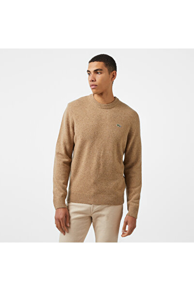 Lacoste Erkek Regular Fit Bisiklet Yaka Kahverengi Triko