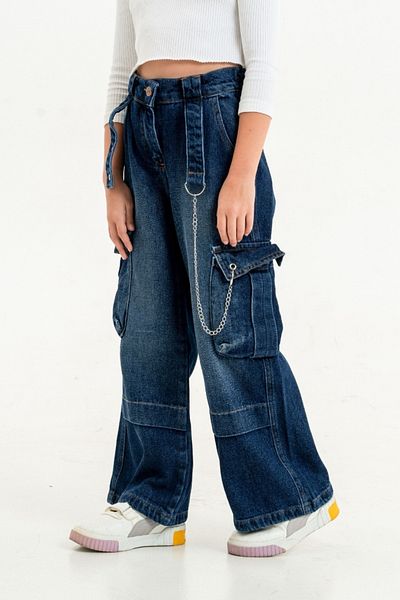 GİYİCEM TEKSTİL Girl's Chain Jeans 2175