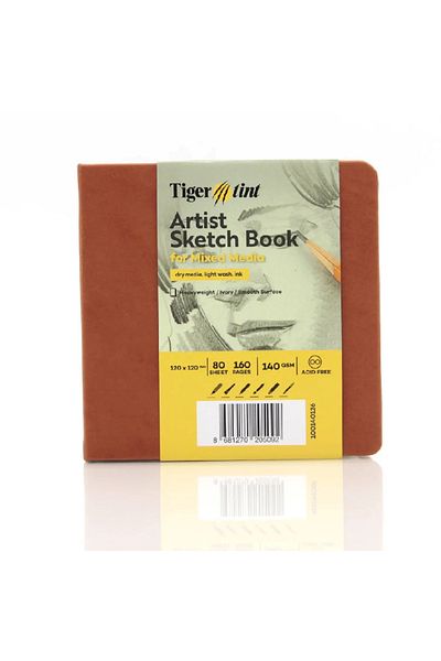 Tigertint Σκληρό εξώφυλλο Sketchbook 140 g 12x12 cm 80 Φύλλα Μαύρισμα 100140129