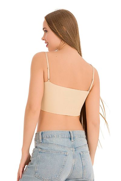 Newlilla 777 Laser Cut Crop Bustier mit verstellbaren, dünnen Trägern für Damen