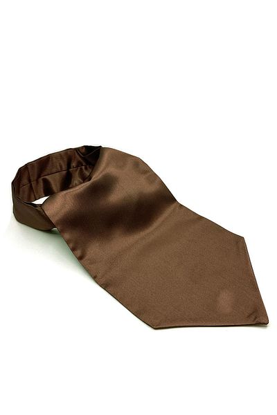 Kravatkolik Brown Plain Ascot Scarf K572