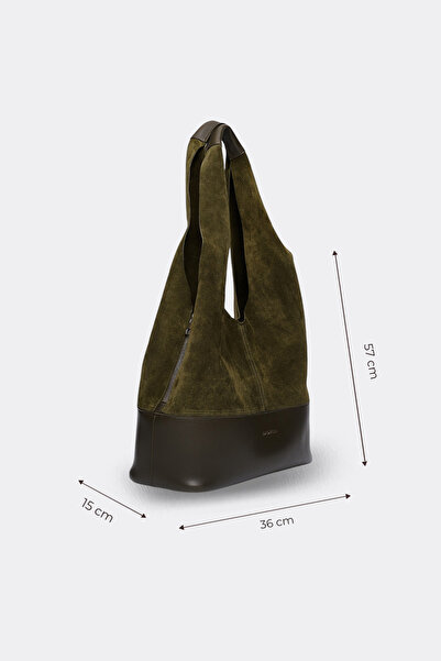 MORCA Γνήσια Suede Casual Τσάντα ώμου Χακί