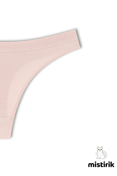 MİSTİRİK Paulo Model Fitilli Tanga Slip Iz Belli Etmez Külot Açık Pembe Renk