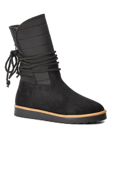 AYAKMOD Black Suede Women's Boots