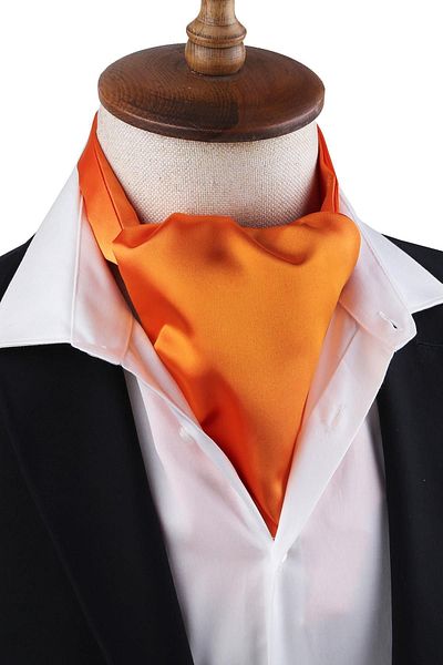 Kravatkolik K579 Model Orange Plain Ascot Scarf