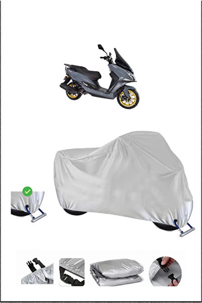 Breen قفل أورورا سفابرو متوافق مع غطاء دراجة نارية متين مقاوم للماء - رمادي