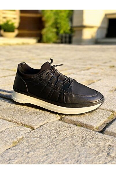 FOREX ERKEK HAKİKİ DERİ BAĞCIKLI EVA TABAN ORTOPEDİK STREÇ DETAYLI  HAFİF CAS...