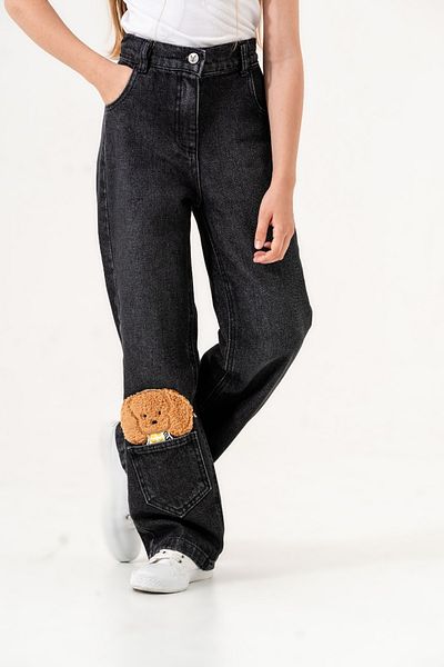 GİYİCEM TEKSTİL Dog Embroidered Girls' Jeans