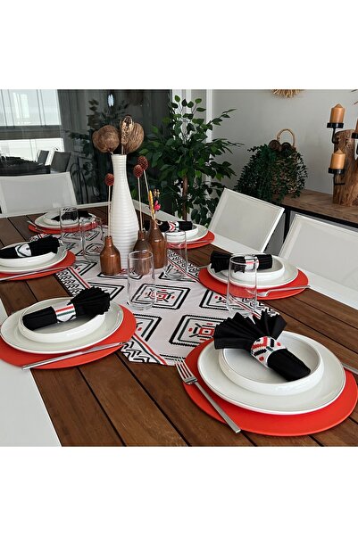 desen izmir New Season Service - Ikat Pattern, 6 Sticks, 6 Napkins and Runner Covers