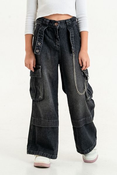 GİYİCEM TEKSTİL Girl's Chain Jeans 2175