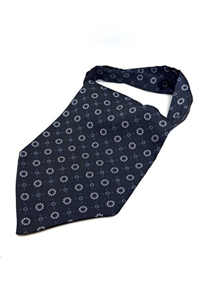 Kravatkolik Чорно-синій мотивний малюнок Чоловічий шарф K599
