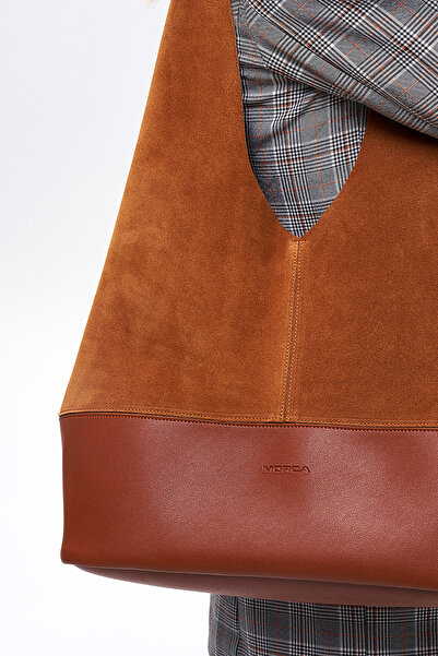 MORCA Tan Γνήσια Suede Casual Τσάντα ώμου