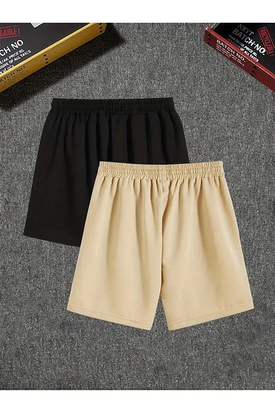 Karatopak Pachet de 2 pantaloni scurți de bază confortabili de vară unisex