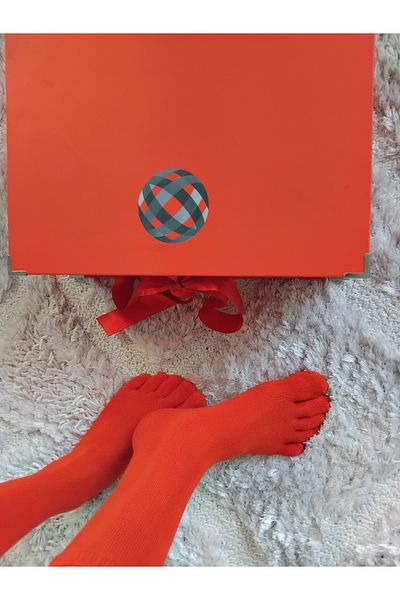 BNN GRUP Special Bamboo Scented Red Toe Socks for Valentine's Day