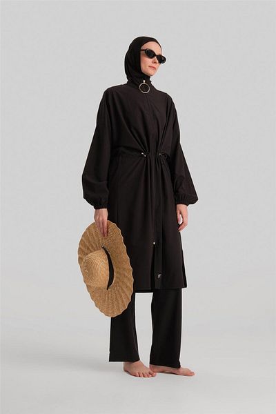 Armine Black Hijab Swimsuit - 24Yd8901 Model