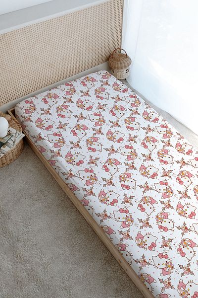 Tuğba Kuğu Printed Flat Sheet - Cartoon Series - Hello Kitty Pattern