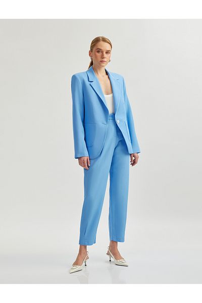 Koton Karottenschnitt-Hose aus Leinenmischung mit hoher Taille und Taschen