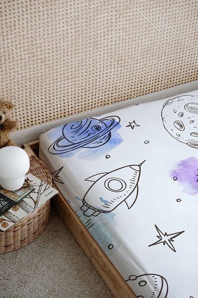 Tuğba Kuğu Long Striped Printed Flat Sheet - Iconic Series