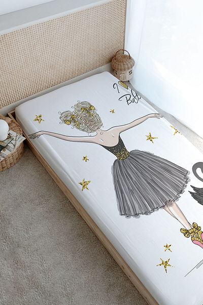 Tuğba Kuğu Black Swan Printed Bed Sheet for Baby Series