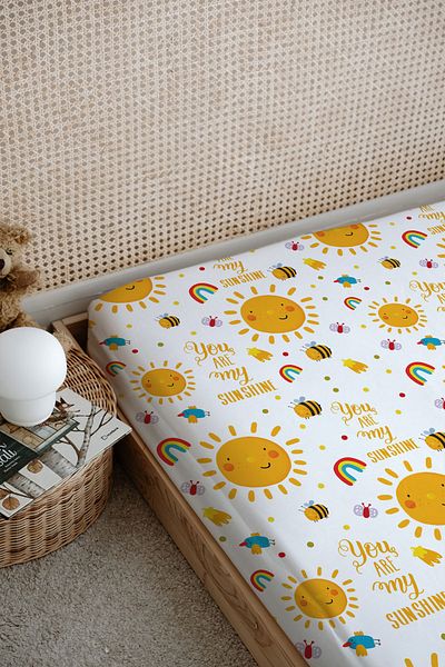 Tuğba Kuğu Smiling Pastel Printed Flat Sheet - Baby Series
