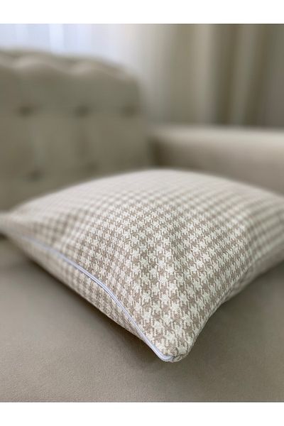 Parla Life Husa de perna din in cu model de culoare bej Kaza Oil 43x43 cm