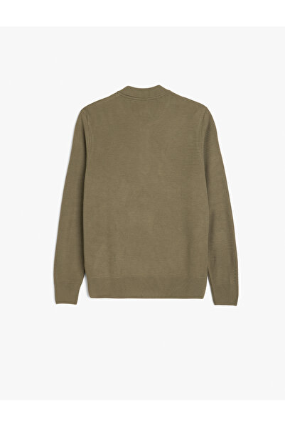 Koton Long Sleeve Polo Neck Half Zip Winter Knitwear Sweater