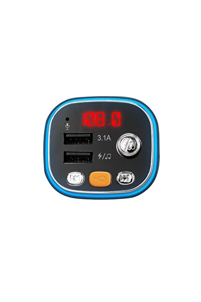 S-LINK Sl-bt306 Çift Usb 5v 3.1a Rainbow Işıklı Led Ekran Tf Kartlı V5.0 Bluetooth Fm Transmitter