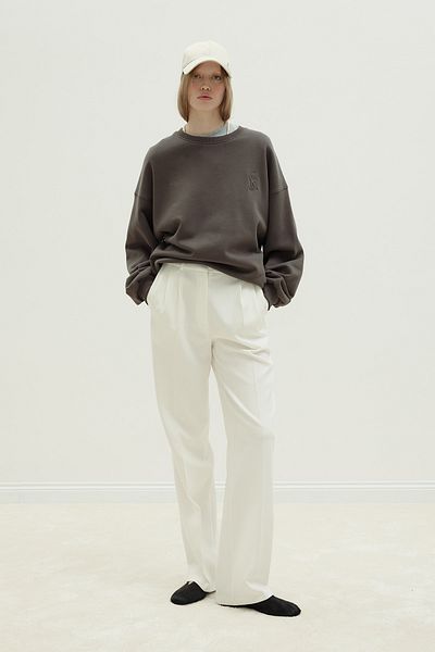 Suud Collection Brown Logo Oversize Sweat