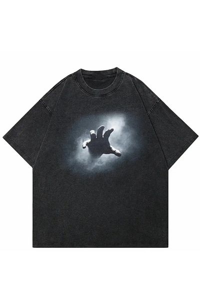 Touz Moda Unisex Mysterious Hand Washed Vintage Oversize Tshirt