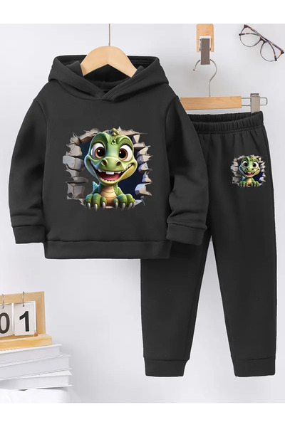 Karatopak Детски унисекс комплект с горнище с принт на динозавър