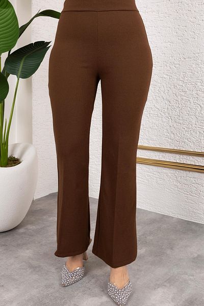 Tesettür Diyarı Women's Lycra Crepe Fabric Spanish Leg Trousers