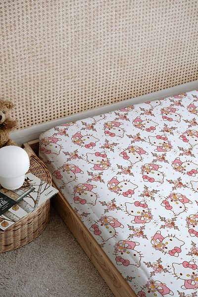 Tuğba Kuğu Printed Flat Sheet - Cartoon Series - Hello Kitty Pattern