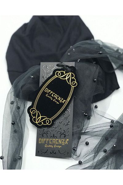 Differenza Black Pearl Tulle Bonnet