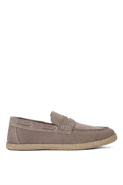 Ayakkabı Fuarı Elit ALF03 Ανδρικά παπούτσια Espadrille από γνήσιο δέρμα σουέτ Χρώμα άμμου